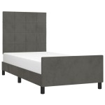 vidaXL Cadru de pat fără saltea, gri închis, 80x200 cm, catifea vidaXL Cadru de pat fără saltea, gri închis, 80x200 cm, catifea