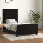 vidaXL Cadru de pat cu tăblie, negru, 80x200 cm, catifea vidaXL Cadru de pat cu tăblie, negru, 80x200 cm, catifea