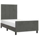 vidaXL Cadru de pat fără saltea, gri închis, 90x190 cm, catifea vidaXL Cadru de pat fără saltea, gri închis, 90x190 cm, catifea