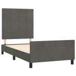 vidaXL Cadru de pat fără saltea, gri închis, 90x190 cm, catifea vidaXL Cadru de pat fără saltea, gri închis, 90x190 cm, catifea