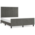 vidaXL Cadru de pat fără saltea, gri închis, 140x190 cm, catifea