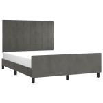 vidaXL Cadru de pat fără saltea, gri închis, 140x190 cm, catifea