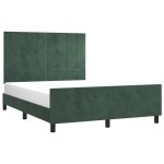 vidaXL Cadru de pat fără saltea, verde închis, 140x190 cm, catifea vidaXL Cadru de pat fără saltea, verde închis, 140x190 cm, catifea