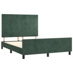 vidaXL Cadru de pat fără saltea, verde închis, 140x190 cm, catifea vidaXL Cadru de pat fără saltea, verde închis, 140x190 cm, catifea