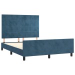 vidaXL Cadru de pat fără saltea, albastru închis, 140x190 cm, catifea