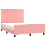 vidaXL Cadru de pat cu tăblie, roz, 140x190 cm, catifea vidaXL Cadru de pat cu tăblie, roz, 140x190 cm, catifea