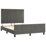 vidaXL Cadru de pat fără saltea, gri închis, 140x200 cm, catifea
