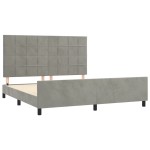 vidaXL Cadru de pat cu tăblie, gri deschis, 180x200 cm, catifea vidaXL Cadru de pat cu tăblie, gri deschis, 180x200 cm, catifea