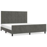 vidaXL Cadru de pat cu tăblie, gri închis, 180x200 cm, catifea vidaXL Cadru de pat cu tăblie, gri închis, 180x200 cm, catifea