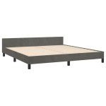 vidaXL Cadru de pat cu tăblie, gri închis, 180x200 cm, catifea vidaXL Cadru de pat cu tăblie, gri închis, 180x200 cm, catifea