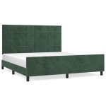 vidaXL Cadru de pat cu tăblie, verde închis, 180x200 cm, catifea vidaXL Cadru de pat cu tăblie, verde închis, 180x200 cm, catifea