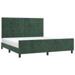 vidaXL Cadru de pat cu tăblie, verde închis, 180x200 cm, catifea vidaXL Cadru de pat cu tăblie, verde închis, 180x200 cm, catifea