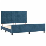 vidaXL Cadru de pat cu tăblie, albastru închis, 180x200 cm, catifea vidaXL Cadru de pat cu tăblie, albastru închis, 180x200 cm, catifea