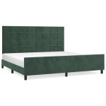 vidaXL Cadru de pat fără saltea, verde închis, 200x200 cm, catifea vidaXL Cadru de pat fără saltea, verde închis, 200x200 cm, catifea