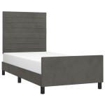 vidaXL Cadru de pat fără saltea, gri închis, 90x190 cm, catifea vidaXL Cadru de pat fără saltea, gri închis, 90x190 cm, catifea