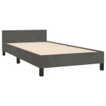 vidaXL Cadru de pat fără saltea, gri închis, 90x190 cm, catifea vidaXL Cadru de pat fără saltea, gri închis, 90x190 cm, catifea