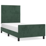vidaXL Cadru de pat fără saltea, verde închis, 100x200 cm, catifea vidaXL Cadru de pat fără saltea, verde închis, 100x200 cm, catifea