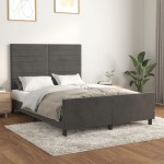 vidaXL Cadru de pat fără saltea, gri închis, 140x190 cm, catifea