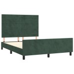 vidaXL Cadru de pat fără saltea, verde închis, 140x190 cm, catifea vidaXL Cadru de pat fără saltea, verde închis, 140x190 cm, catifea