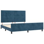 vidaXL Cadru de pat fără saltea, albastru închis, 160x200 cm, catifea