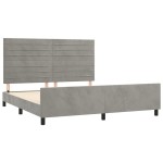 vidaXL Cadru de pat cu tăblie, gri deschis, 180x200 cm, catifea vidaXL Cadru de pat cu tăblie, gri deschis, 180x200 cm, catifea