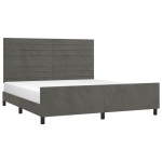 vidaXL Cadru de pat cu tăblie, gri închis, 180x200 cm, catifea vidaXL Cadru de pat cu tăblie, gri închis, 180x200 cm, catifea
