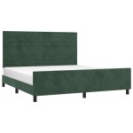 vidaXL Cadru de pat cu tăblie, verde închis, 180x200 cm, catifea vidaXL Cadru de pat cu tăblie, verde închis, 180x200 cm, catifea