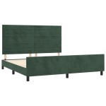 vidaXL Cadru de pat cu tăblie, verde închis, 180x200 cm, catifea vidaXL Cadru de pat cu tăblie, verde închis, 180x200 cm, catifea