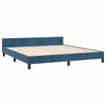 vidaXL Cadru de pat cu tăblie, albastru închis, 180x200 cm, catifea vidaXL Cadru de pat cu tăblie, albastru închis, 180x200 cm, catifea