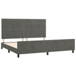 vidaXL Cadru de pat fără saltea, gri închis, 200x200 cm, catifea vidaXL Cadru de pat fără saltea, gri închis, 200x200 cm, catifea