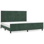 vidaXL Cadru de pat fără saltea, verde închis, 200x200 cm, catifea vidaXL Cadru de pat fără saltea, verde închis, 200x200 cm, catifea