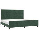 vidaXL Cadru de pat fără saltea, verde închis, 200x200 cm, catifea vidaXL Cadru de pat fără saltea, verde închis, 200x200 cm, catifea