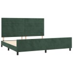 vidaXL Cadru de pat fără saltea, verde închis, 200x200 cm, catifea vidaXL Cadru de pat fără saltea, verde închis, 200x200 cm, catifea