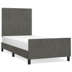 vidaXL Cadru de pat fără saltea, gri închis, 90x190 cm, catifea vidaXL Cadru de pat fără saltea, gri închis, 90x190 cm, catifea