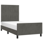 vidaXL Cadru de pat fără saltea, gri închis, 90x190 cm, catifea vidaXL Cadru de pat fără saltea, gri închis, 90x190 cm, catifea