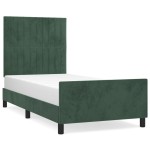 vidaXL Cadru de pat fără saltea, verde închis, 90x190 cm, catifea vidaXL Cadru de pat fără saltea, verde închis, 90x190 cm, catifea