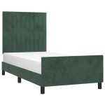 vidaXL Cadru de pat fără saltea, verde închis, 90x190 cm, catifea vidaXL Cadru de pat fără saltea, verde închis, 90x190 cm, catifea