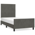 vidaXL Cadru de pat fără saltea, gri închis, 90x200 cm, catifea vidaXL Cadru de pat fără saltea, gri închis, 90x200 cm, catifea