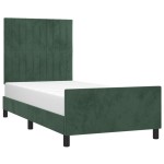 vidaXL Cadru de pat fără saltea, verde închis, 90x200 cm, catifea vidaXL Cadru de pat fără saltea, verde închis, 90x200 cm, catifea