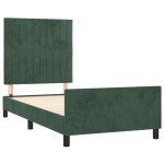 vidaXL Cadru de pat fără saltea, verde închis, 100x200 cm, catifea vidaXL Cadru de pat fără saltea, verde închis, 100x200 cm, catifea