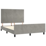 vidaXL Cadru de pat fără saltea, gri deschis, 140x190 cm, catifea