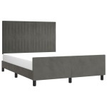 vidaXL Cadru de pat fără saltea, gri închis, 140x190 cm, catifea