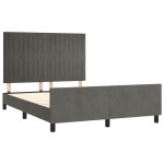 vidaXL Cadru de pat fără saltea, gri închis, 140x190 cm, catifea
