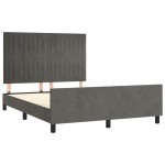 vidaXL Cadru de pat fără saltea, gri închis, 140x200 cm, catifea