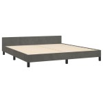 vidaXL Cadru de pat cu tăblie, gri închis, 180x200 cm, catifea vidaXL Cadru de pat cu tăblie, gri închis, 180x200 cm, catifea
