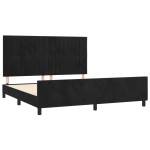 vidaXL Cadru de pat cu tăblie, negru, 180x200 cm, catifea vidaXL Cadru de pat cu tăblie, negru, 180x200 cm, catifea