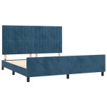 vidaXL Cadru de pat cu tăblie, albastru închis, 180x200 cm, catifea vidaXL Cadru de pat cu tăblie, albastru închis, 180x200 cm, catifea