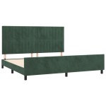 vidaXL Cadru de pat fără saltea, verde închis, 200x200 cm, catifea vidaXL Cadru de pat fără saltea, verde închis, 200x200 cm, catifea