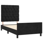 vidaXL Cadru de pat cu tăblie, negru, 80x200 cm, catifea vidaXL Cadru de pat cu tăblie, negru, 80x200 cm, catifea