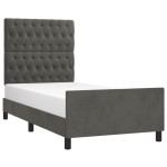 vidaXL Cadru de pat fără saltea, gri închis, 90x190 cm, catifea vidaXL Cadru de pat fără saltea, gri închis, 90x190 cm, catifea